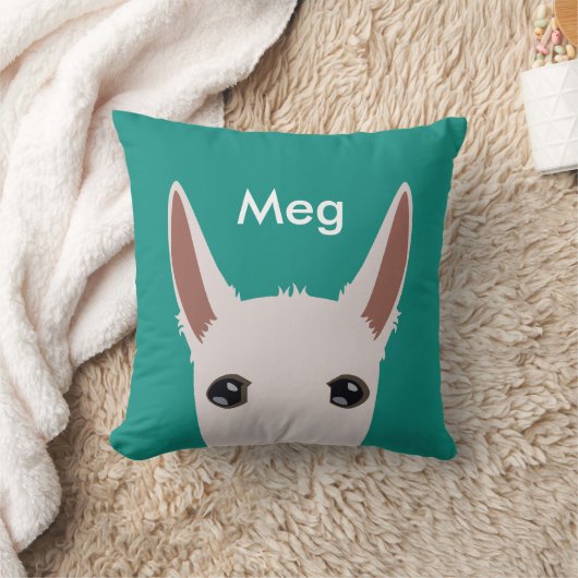 Gepersonaliseerd wit Podenco gezicht Kussen (Deken)