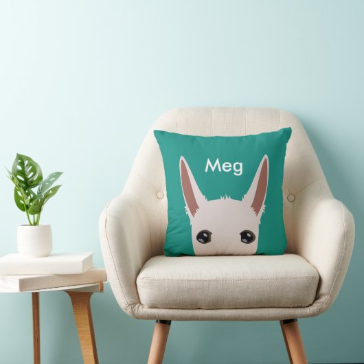 Gepersonaliseerd wit Podenco gezicht Kussen (Stoel)