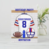 Gepersonaliseerd wit RB Football Jersey Birthday Kaart (Staand voorkant)