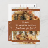 Gepersonaliseerd wit script bruin modern recept briefkaart (Voorkant / Achterkant)