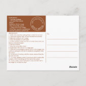 Gepersonaliseerd wit script bruin modern recept briefkaart (Achterkant)