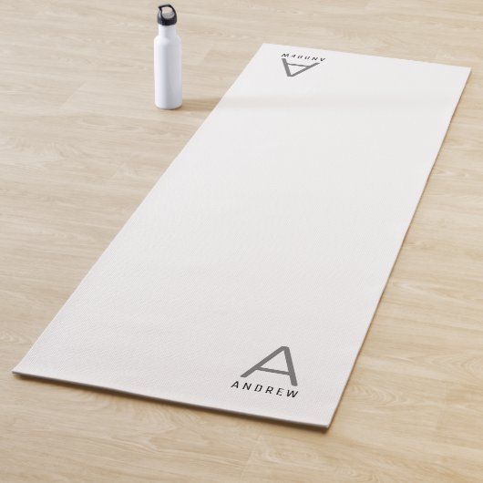 Gepersonaliseerd wit Yoga Mat Small Monogram (In situ)
