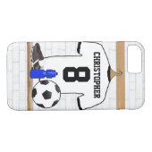 Gepersonaliseerd wit zwart Football Soccer Jersey Case-Mate iPhone Case (Achterkant (Horizontaal))