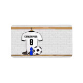 Gepersonaliseerd wit zwart Football Soccer Jersey Etiket (Voorkant)