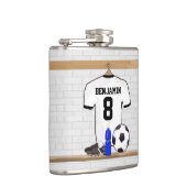 Gepersonaliseerd wit zwart Football Soccer Jersey Heupfles (Rechts)