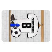 Gepersonaliseerd wit zwart Football Soccer Jersey Magneet (Horizontaal)