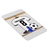 Gepersonaliseerd wit zwart Football Soccer Jersey Magneet (Rechterzijde)