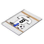 Gepersonaliseerd wit zwart Football Soccer Jersey Notitieboek (Linkerzijde)