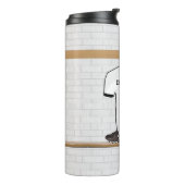 Gepersonaliseerd wit zwart Football Soccer Jersey Thermosbeker (Gedraaid links)