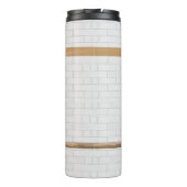 Gepersonaliseerd wit zwart Football Soccer Jersey Thermosbeker (Achterkant)