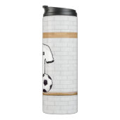 Gepersonaliseerd wit zwart Football Soccer Jersey Thermosbeker (Geroteerd rechts)