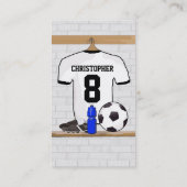 Gepersonaliseerd wit zwart Football Soccer Jersey Visitekaartje (Achterkant)