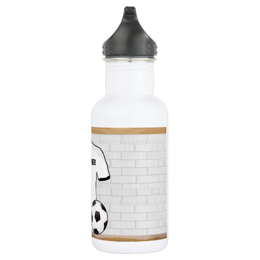Gepersonaliseerd wit zwart Football Soccer Jersey Waterfles (Rechts)