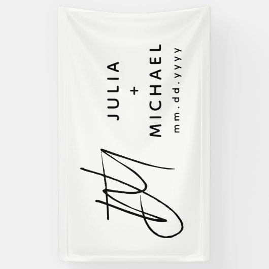 Gepersonaliseerd withuwelijk spandoek (Verticaal)