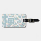 Gepersonaliseerd witte baby blauwe kiezelstip bagagelabel (Voorkant horizontaal)