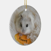 Gepersonaliseerd Witte Dwarf Hamster Pet Keramisch Ornament (Rechts)