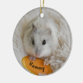 Gepersonaliseerd Witte Dwarf Hamster Pet Keramisch Ornament (Links)