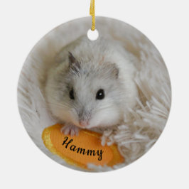 Gepersonaliseerd Witte Dwarf Hamster Pet Keramisch Ornament