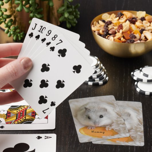 Gepersonaliseerd Witte Dwarf Hamster Pet Pokerkaarten (Insitu)
