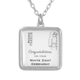Gepersonaliseerd witte jas ceremonie gefeliciteerd zilver vergulden ketting