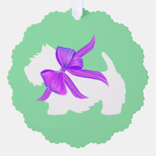 Gepersonaliseerd witte Westie Terrier Dog Kerstmis Ornament Kaart