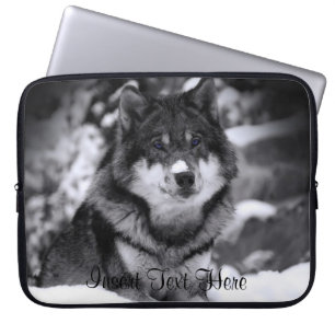 Gepersonaliseerd Wolf Laptop Hoesje Laptop Sleeve