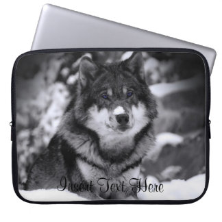 Gepersonaliseerd Wolf Laptop Hoesje Laptop Sleeve