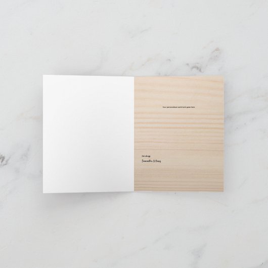 Gepersonaliseerd Wooden Dank u van de Vette Kaart  (Binnen)