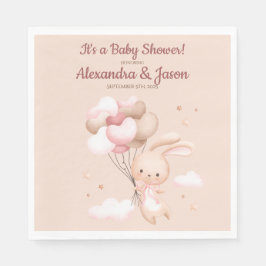 Gepersonaliseerd Woodland Bunny Rabbit Baby shower Servet