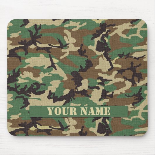 Gepersonaliseerd Woodland Camouflage Mousepad Muismat (Voorkant)