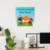 Gepersonaliseerd Woodland Creatures Baby shower Po Poster (Thuiskantoor)