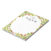 Gepersonaliseerd Woodland Wreath Notitieblok (Linkerzijde)