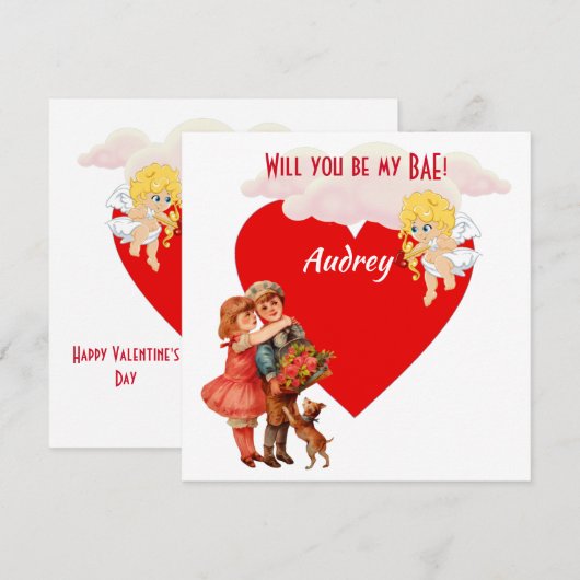 Gepersonaliseerd word jij mijn BAE Cupid Angel Clo (Voorkant / Achterkant)