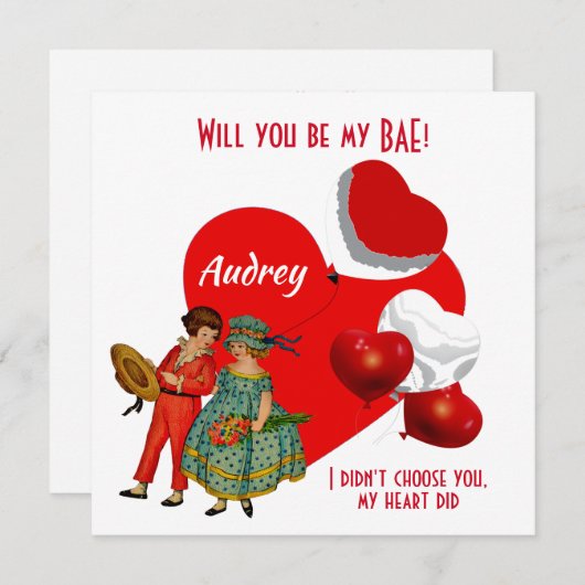 Gepersonaliseerd word jij mijn BAE Girl Boy ballon (Voorkant / Achterkant)