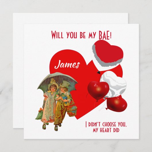 Gepersonaliseerd word jij mijn BAE Girl Boy ballon (Voorkant / Achterkant)