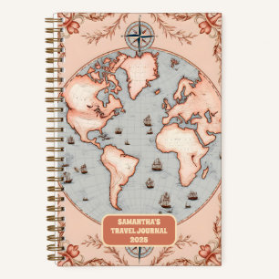 Gepersonaliseerd World Travel Journal Notitieboek