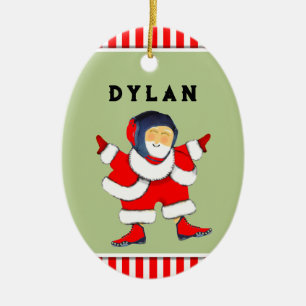 Gepersonaliseerd worstelen Kerstmis Collectible Keramisch Ornament