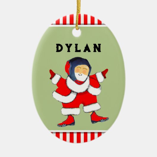 Gepersonaliseerd worstelen Kerstmis Collectible Keramisch Ornament (Voorkant)