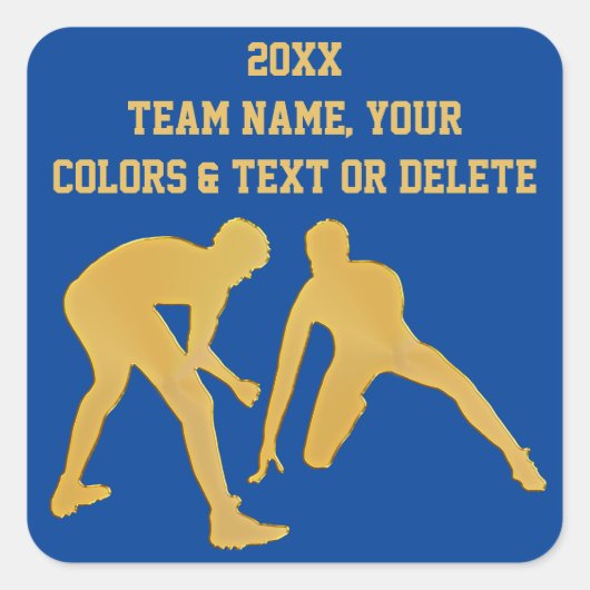 Gepersonaliseerd worstelen Stickers, Jouw tekst, k Vierkante Sticker (Voorkant)