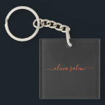 Gepersonaliseerd Wortel en Nero gepersonaliseerd Sleutelhanger<br><div class="desc">Gepersonaliseerd Wortel en Nero gepersonaliseerde sleutelhanger met stijlvol wortellettertype op Nero-achtergrond. Personaliseer het nu; klik op de knop Aanpassen om jouw namen toe te voegen.</div>
