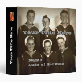 Gepersonaliseerd WWII Navy Veteran Photo Album 1 1/2" Multomap