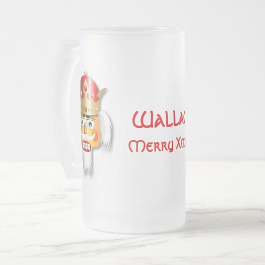 Gepersonaliseerd Xmas Nutkraker King Matglas Bierpul (Voorkant links)