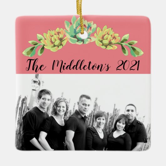 Gepersonaliseerd XMAS Ornament Bohemian Cactus Suc (Voorkant)