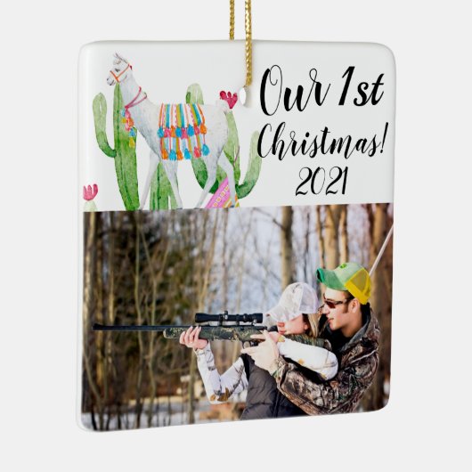 Gepersonaliseerd XMAS Ornament Boho Llama Bohemian (Rechts)