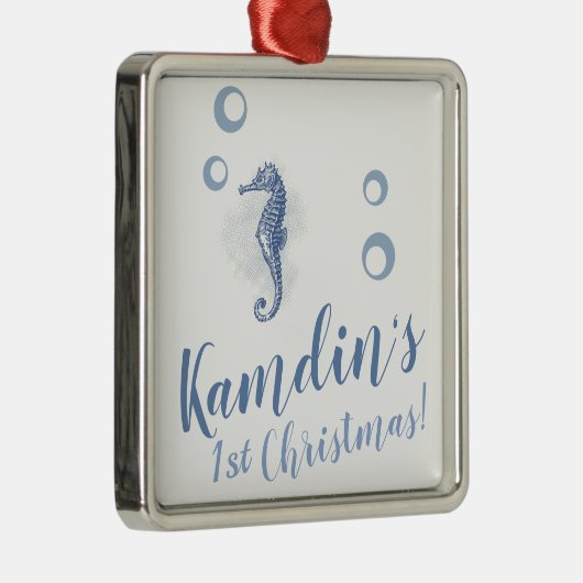 Gepersonaliseerd XMAS Ornament Seahorse Ocean Beac (Rechts)