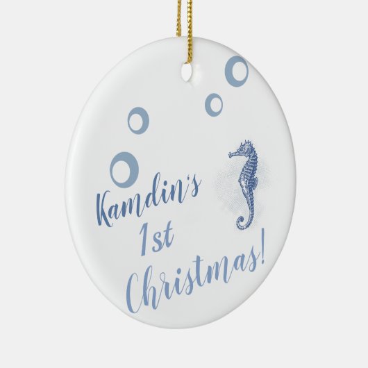 Gepersonaliseerd XMAS Ornament Seahorse Ocean Beac (Rechts)