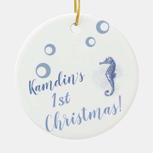 Gepersonaliseerd XMAS Ornament Seahorse Ocean Beac (Voorkant)
