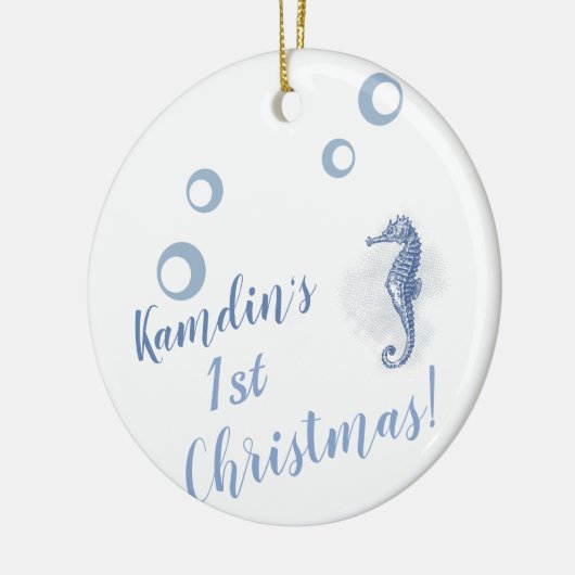 Gepersonaliseerd XMAS Ornament Seahorse Ocean Beac (Links)