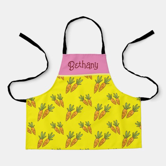 Gepersonaliseerd Yellow carrot patroon kinderen Schort (Voorkant)