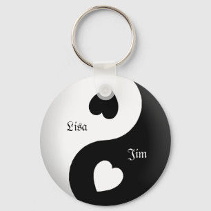 Gepersonaliseerd Yin Yang Love Sleutelhanger
